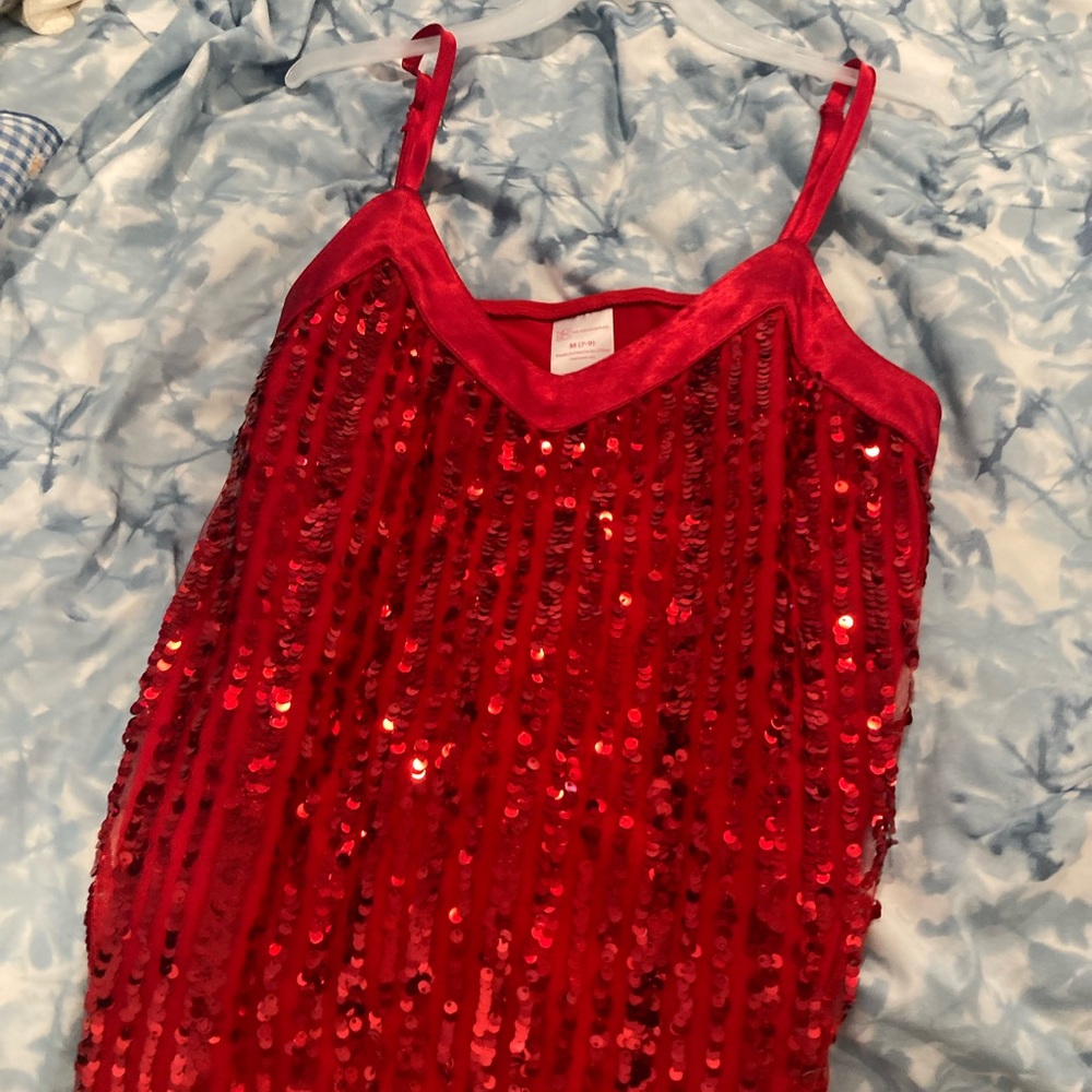 No Boundaries Red Sequin Kids Dress